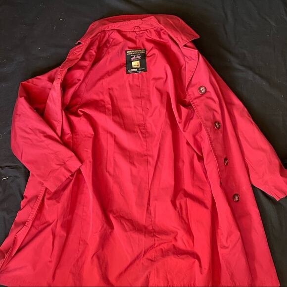 VTG Samuel Martin, Ltd. The Flag Line Nino Lightweight Cranberry Red Raincoat - Picture 3 of 10